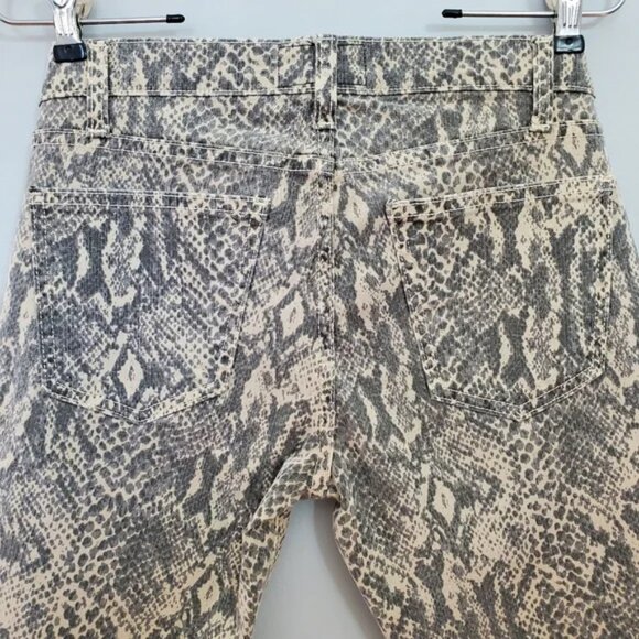 New Current Elliott snakeskin python printed ankle crop canvas denim skinny jean - Picture 12 of 13